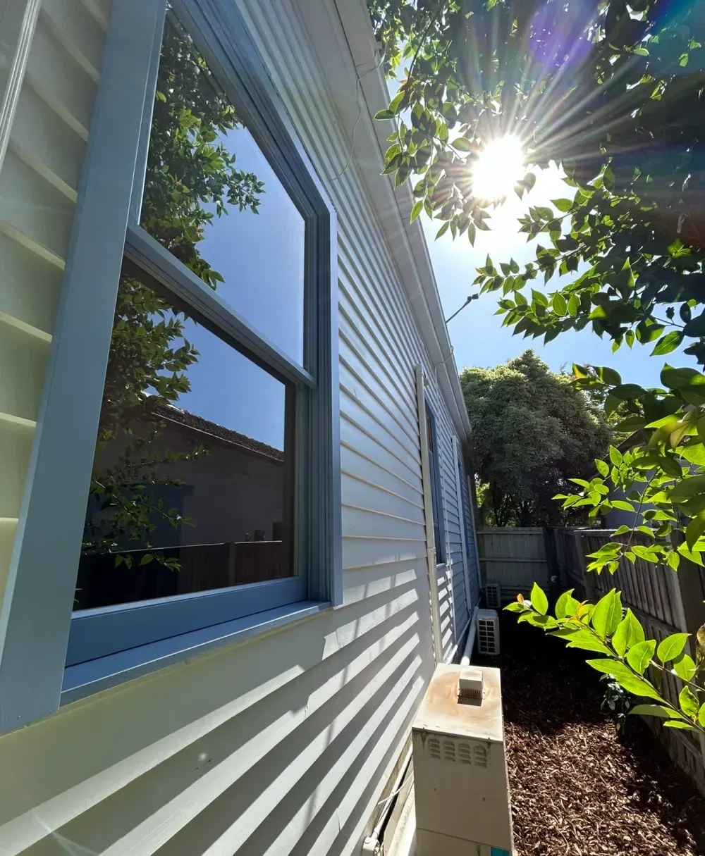 Exterior weatherboard painting job.